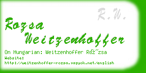 rozsa weitzenhoffer business card